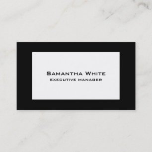 Trendy Modern Elegant Black Border White Visitekaartje