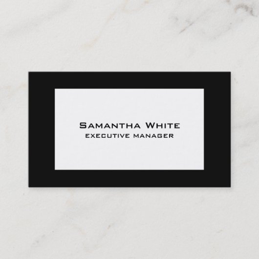 Trendy Modern Elegant Black Border White Visitekaartje (Voorkant)
