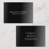 Trendy Modern Elegant Black Grey Executive Manager Visitekaartje (Voorkant / Achterkant)