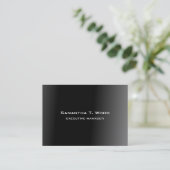 Trendy Modern Elegant Black Grey Executive Manager Visitekaartje (Staand voorkant)