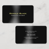 Trendy Modern Elegant Black Grey Manager Visitekaartje (Voorkant / Achterkant)