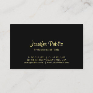 Trendy Modern Elegant Black Professional Design Visitekaartje