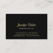 Trendy Modern Elegant Black Professional Design Visitekaartje (Voorkant)