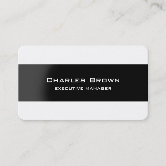 Trendy Modern Elegant Black White Manager Visitekaartje (Voorkant)