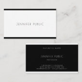 Trendy Modern Elegant Black White Professional Visitekaartje (Voorkant / Achterkant)