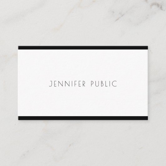 Trendy Modern Elegant Black White Professional Visitekaartje (Voorkant)