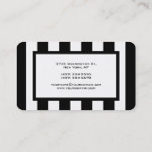 Trendy Modern Elegant Black White Striped Visitekaartje (Achterkant)
