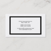Trendy Modern Elegant Black White Visitekaartje (Achterkant)