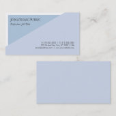 Trendy Modern Elegant Blauw Creatief Ontwerp Plain Visitekaartje (Voorkant / Achterkant)