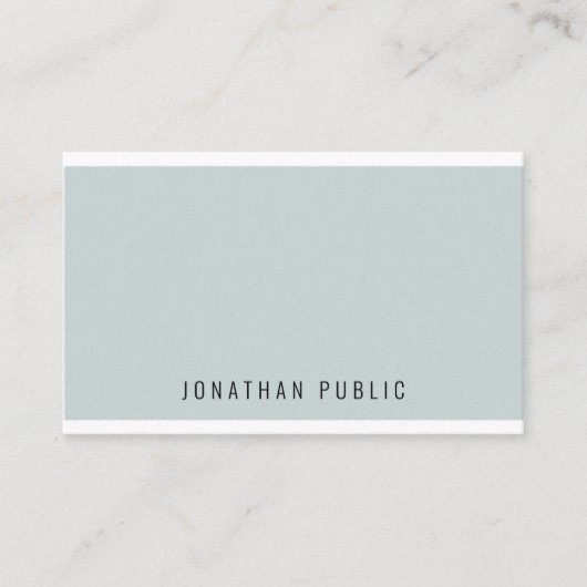 Trendy Modern Elegant Blauw Groen Eenvoudige Sjabl Visitekaartje (Voorkant)