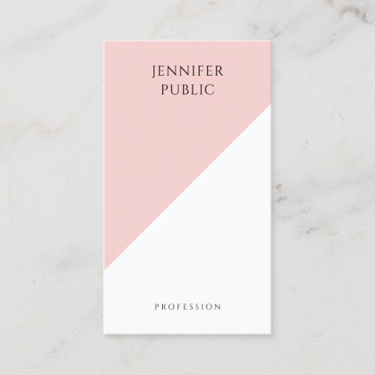 Trendy Modern Elegant Blush Pink Eenvoudige Sjablo Visitekaartje (Voorkant)