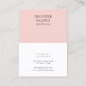 Trendy Modern Elegant Blush Pink Eenvoudige Sjablo Visitekaartje (Achterkant)