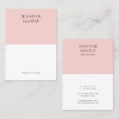 Trendy Modern Elegant Blush Pink Eenvoudige Sjablo Visitekaartje (Voorkant / Achterkant)