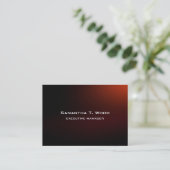 Trendy Modern Elegant Brown Red Executive Manager Visitekaartje (Staand voorkant)