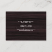 Trendy Modern Elegant Brown Wood Executive Manager Visitekaartje (Achterkant)
