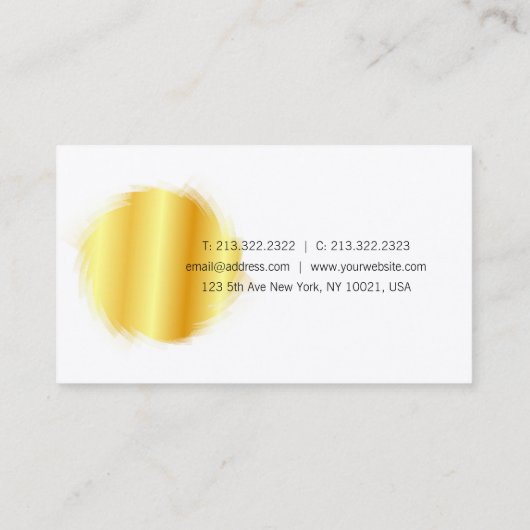 Trendy Modern Elegant Calligraded Gold Sjabloon Visitekaartje (Achterkant)