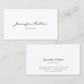 Trendy Modern Elegant Calligraphy Simple Plain Visitekaartje (Voorkant / Achterkant)