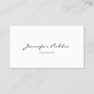 Trendy Modern Elegant Calligraphy Simple Plain Visitekaartje