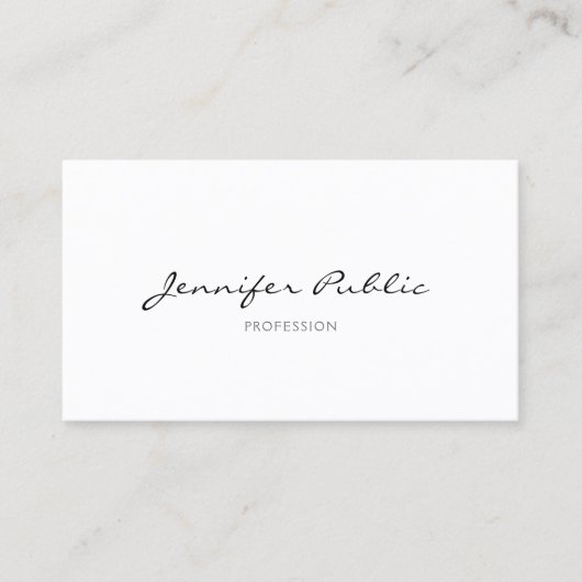 Trendy Modern Elegant Calligraphy Simple Plain Visitekaartje (Voorkant)
