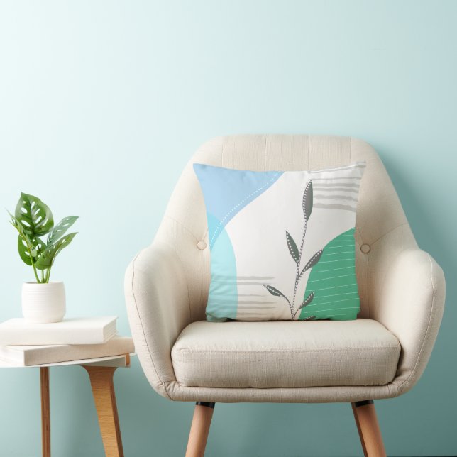 Trendy modern elegant chic botanisch kussen (Stoel)