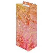 Trendy Modern Elegant Chique Marmer Wijn Cadeautas (Achterkant Gekanteld)