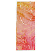 Trendy Modern Elegant Chique Marmer Wijn Cadeautas (Achterkant)