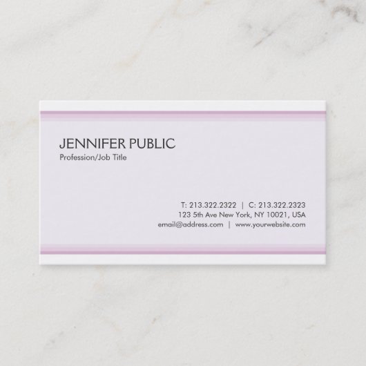 Trendy Modern Elegant Color Smart Plain Luxe Visitekaartje (Voorkant)