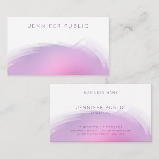 Trendy Modern Elegant Colors Professional Sjabloon Visitekaartje (Voorkant / Achterkant)