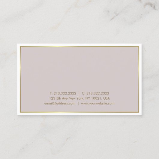 Trendy Modern Elegant Colour Gold Plain Luxury Visitekaartje (Achterkant)