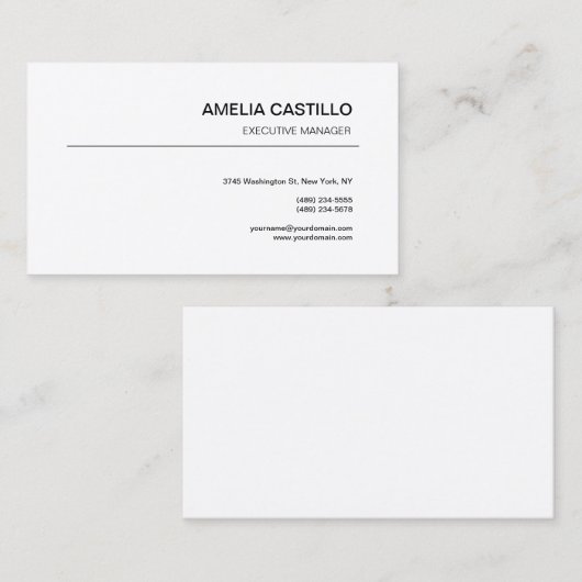 Trendy Modern Elegant Contemmodern minimalist Visitekaartje (Voorkant / Achterkant)