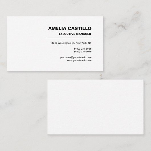 Trendy Modern Elegant Contemmodern minimalist Visitekaartje (Voorkant / Achterkant)