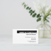 Trendy Modern Elegant Contemmodern Plain White Visitekaartje (Staand voorkant)