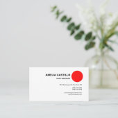 Trendy Modern Elegant Contemmodern Red White Visitekaartje (Staand voorkant)