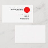 Trendy Modern Elegant Contemmodern Red White Visitekaartje (Voorkant / Achterkant)