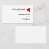 Trendy Modern Elegant Contemmodern Red White Visitekaartje (Voorkant / Achterkant)