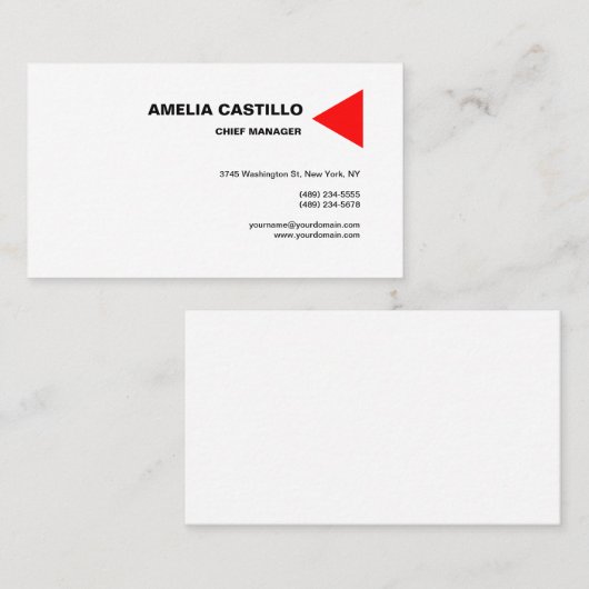 Trendy Modern Elegant Contemmodern Red White Visitekaartje (Voorkant / Achterkant)