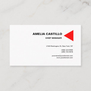 Trendy Modern Elegant Contemmodern Red White Visitekaartje