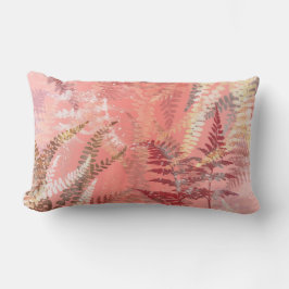 Trendy Modern Elegant Coral Pink Fern Leaves Kussen
