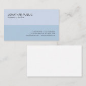 Trendy Modern Elegant Design Blauw Eenvoudig Vlak Visitekaartje (Voorkant / Achterkant)
