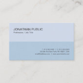 Trendy Modern Elegant Design Blauw Eenvoudig Vlak Visitekaartje (Voorkant)