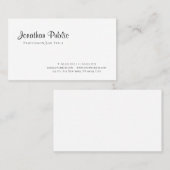 Trendy Modern Elegant Design Chic Minimalist Plain Visitekaartje (Voorkant / Achterkant)