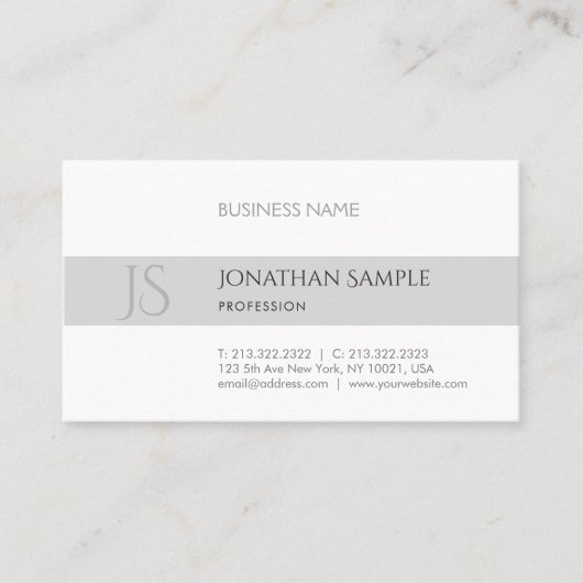 Trendy Modern Elegant Design Minimalist Chic Plain Visitekaartje (Voorkant)