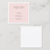 Trendy Modern Elegant Design Roze Professional Vierkante Visitekaartje (Voorkant / Achterkant)