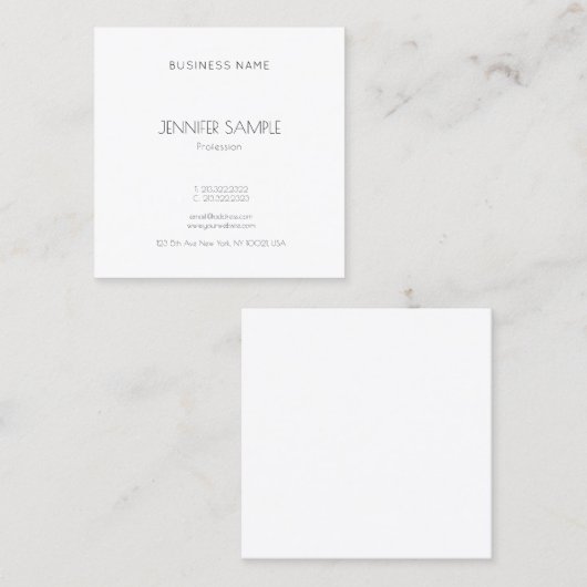 Trendy Modern Elegant Eenvoudige Chique Sjabloon L Vierkante Visitekaartje (Voorkant / Achterkant)