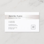Trendy Modern Elegant Glamor Faux Silver Sjabloon Visitekaartje (Voorkant)