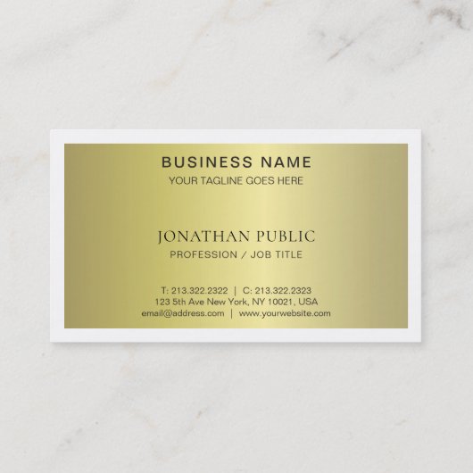 Trendy Modern Elegant Glamoureus Goud Duidelijke L Visitekaartje (Achterkant)