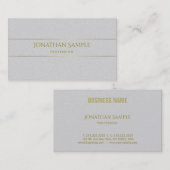 Trendy Modern Elegant Gold Striped Plain Luxury Visitekaartje (Voorkant / Achterkant)