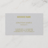 Trendy Modern Elegant Gold Striped Plain Luxury Visitekaartje (Achterkant)