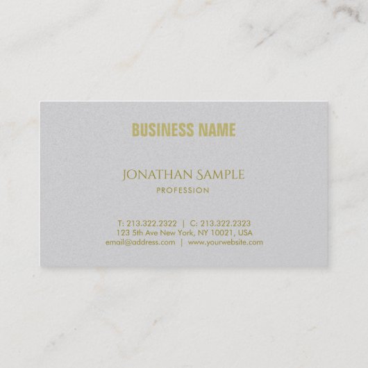 Trendy Modern Elegant Gold Striped Plain Luxury Visitekaartje (Achterkant)