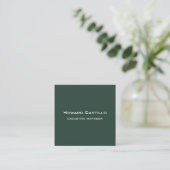 Trendy Modern Elegant Grayish Green White Vierkante Visitekaartje (Staand voorkant)